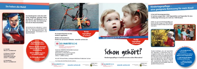 Faltblatt der IKS zur Kindertagespflege in Sachsen