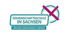 Logo "Gemeinschaftsschule in Sachsen" - Länger gemeinsam Lernen.