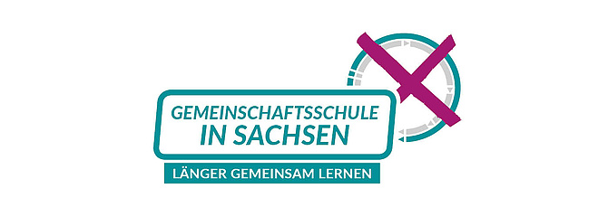 Logo "Gemeinschaftsschule in Sachsen" - Länger gemeinsam Lernen.