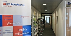 Eingang Paritätischer Sachsen Willkommen
